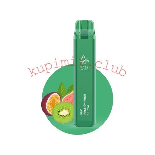 Одноразовый Elf bar NC1800 Pod Kiwi Passion Fruit Guava (Киви/Маракуйя/Гуава) / 1800 затяжек 950 mAh