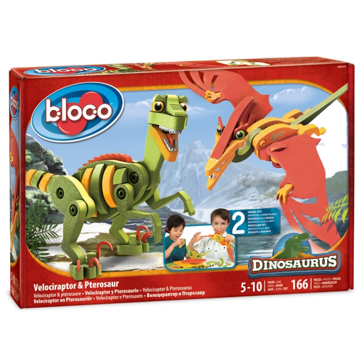 Конструктор BLOCO 30131 Динозавры: Велоцераптор и Птерозавр