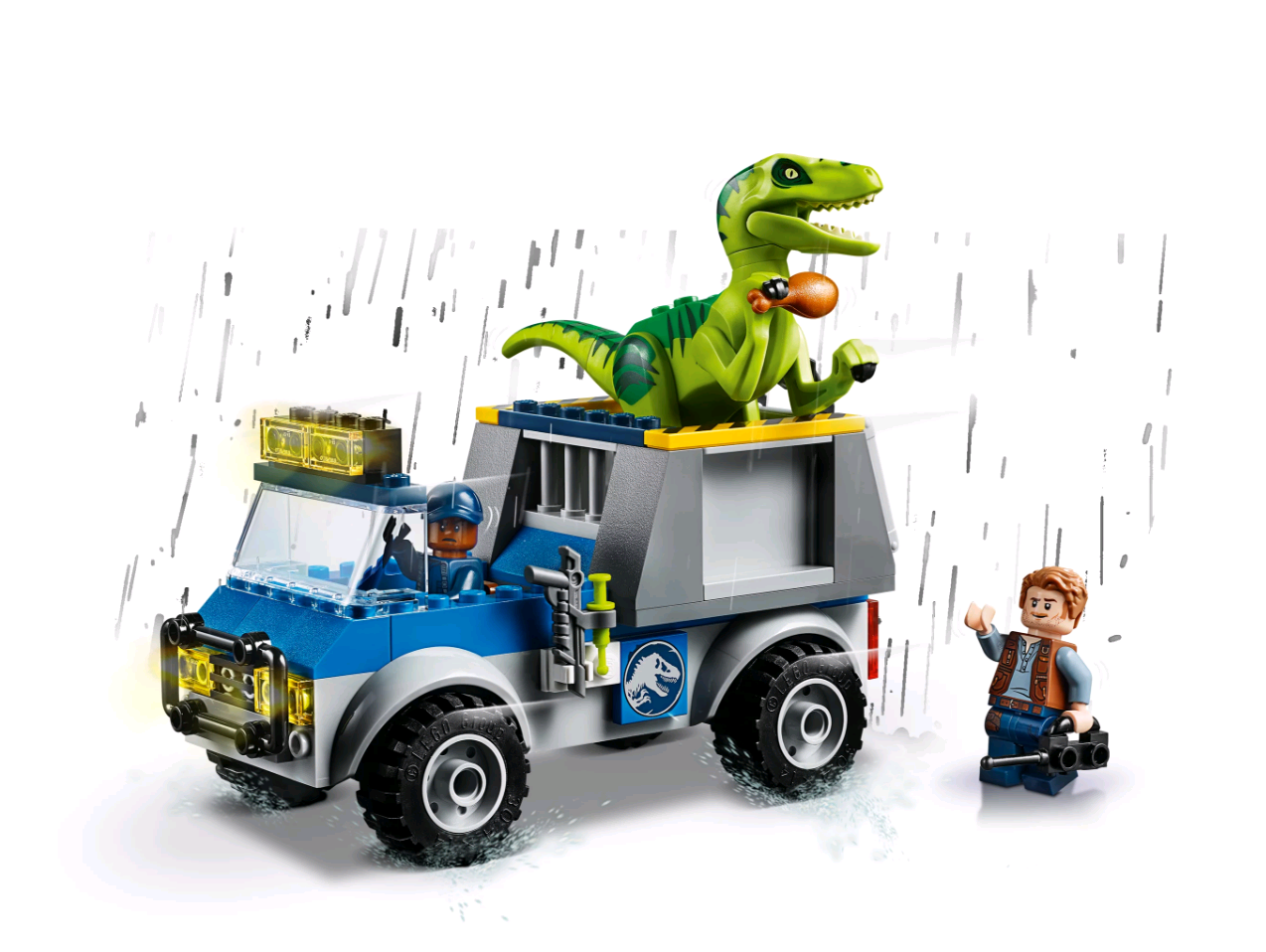 Конструктор LEGO 10757 Juniors Jurassic World Грузовик спасателей для перевозки раптора