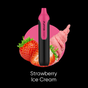 Одноразовый PuffMi DP1500 Pod Strawberry Ice Cream (Клубничное мороженое) / 1500 затяжек 850 mAh