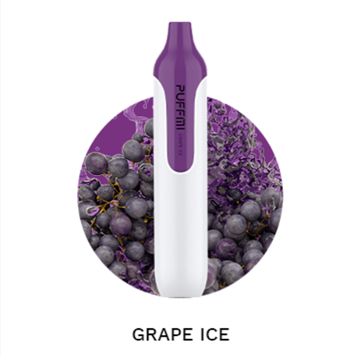 Одноразовый PuffMi DP1500 Pod Grape Ice (Виноград/Лёд) / 1500 затяжек 850 mAh