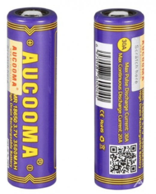 Аккумулятор Aucooma Powerful 3500mAh IMR 18650 30A LiMn Battery (2 шт)