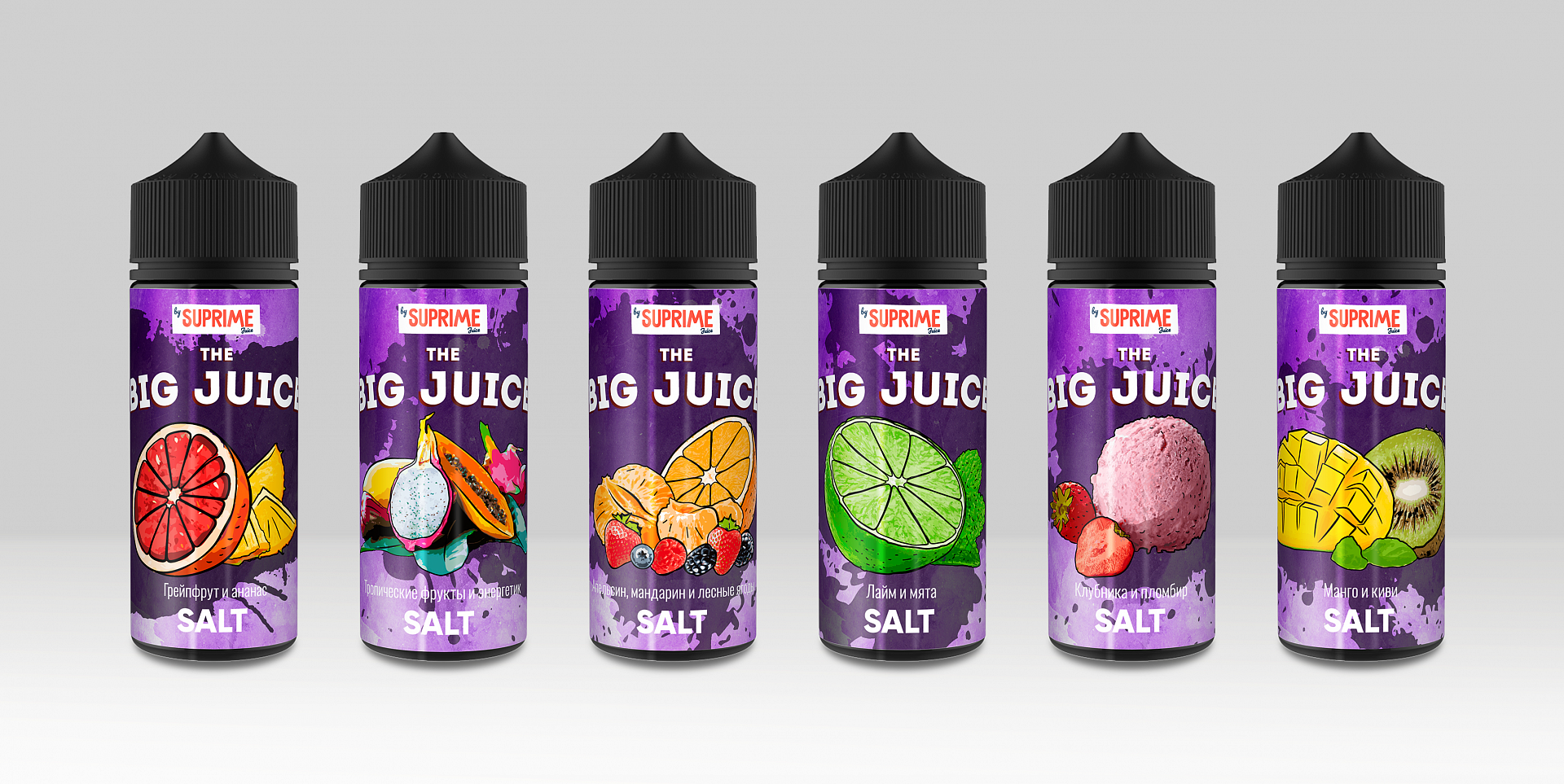 Тропические фрукты и энергетик (гуарана и яблоко с холодком) / Big Juice Salt / Suprime