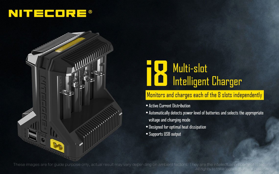 Универсальное зарядное устройство Nitecore I8 8-Slot Intelligent Charger