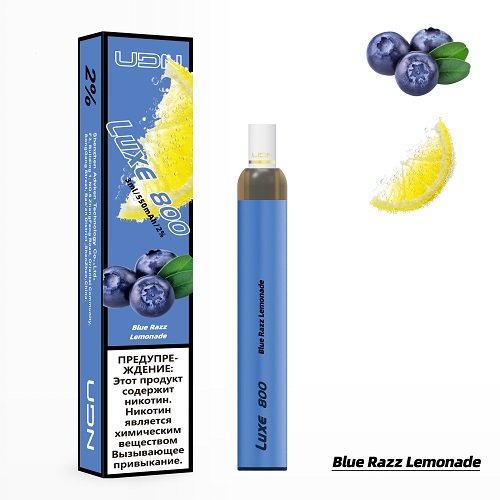 Одноразовый UDN LUXE 800 Blue Razz Lemonade (Черничный Лимонад) / 800 затяжек 550 mAh