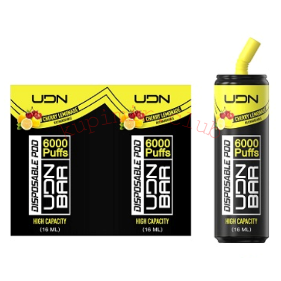 Одноразовый UDN BAR 6000 Cherry Lemonade (Вишня/Лимонад) Pod / 6000 затяжек 650 mAh