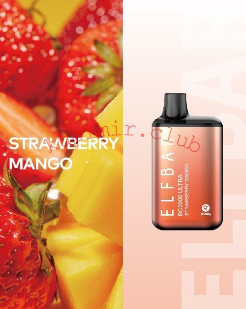 Одноразовый Elf bar BC5000 Ultra Strawberry Mango (Клубника/Манго) Pod / 5000 затяжек 650 mAh