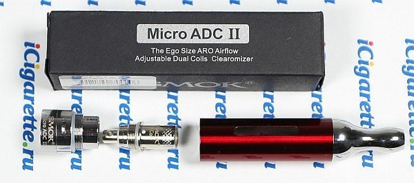 #5077 Клиромайзер SMOKtech Pyrex Micro ADC II, Bottom DualCoil, 5 цветов